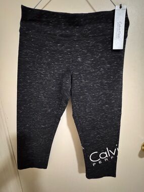 Calvin Klein Black Heather Capri Leggings